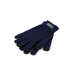 Handschoenen van gerecycled polyester rPET met touchscreen vingers kleur marineblauw