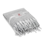 Plaid van gerecycled polyester met zachte mohair-touch, 300 g/m² kleur grijs afbeelding met logo