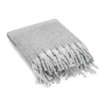 Plaid van gerecycled polyester met zachte mohair-touch, 300 g/m² kleur grijs