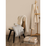 Plaid van gerecycled polyester met zachte mohair-touch, 300 g/m² luxe weergave