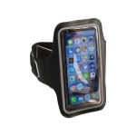 Reflecterende sportarmband voor je telefoon met klittenbandsluiting kleur zwart tiende weergave