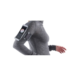 Reflecterende sportarmband voor je telefoon met klittenbandsluiting kleur zwart vijfde weergave