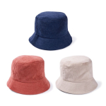 Unisex bobhoed van zachte corduroy om te personaliseren kleur marineblauw gedetailleerde weergave 2