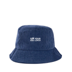 Unisex bobhoed van zachte corduroy om te personaliseren kleur marineblauw met afdrukgebied