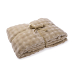 Grote zachte polyester deken om te bedrukken met logo kleur beige eerste weergave