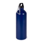 Recycled roestvrijstalen fles met zilveren karabijnhaak 750ml kleur blauw tweede weergave