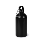 Recycled roestvrijstalen fles met zilveren karabijnhaak 500ml kleur zwart tweede weergave