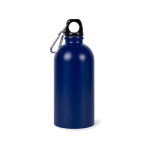 Recycled roestvrijstalen fles met zilveren karabijnhaak 500ml kleur blauw eerste weergave