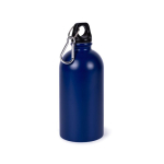 Recycled roestvrijstalen fles met zilveren karabijnhaak 500ml kleur blauw tweede weergave