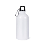 Recycled stalen fles met karabijnhaak voor sublimatie 500ml kleur wit eerste weergave
