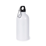 Recycled stalen fles met karabijnhaak voor sublimatie 500ml kleur wit tweede weergave