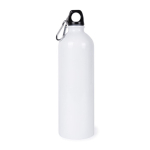 Recycled stalen fles met karabijnhaak voor sublimatie 750ml kleur wit eerste weergave