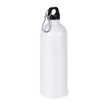 Recycled stalen fles met karabijnhaak voor sublimatie 750ml kleur wit tweede weergave