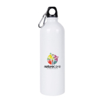 Recycled stalen fles met karabijnhaak voor sublimatie 750ml kleur wit derde weergave