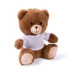 Kleine teddybeer met wit T-shirt om te personaliseren kleur naturel tweede weergave