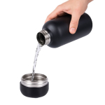 RVS thermosfles met beker in de basis kleur zwart vierde weergave