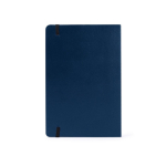 Notitieboek A5 van kunstleer met crèmekleurige geruite bladen kleur marineblauw derde weergave