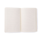 Notitieboek A5 van kunstleer met crèmekleurige geruite bladen kleur marineblauw vierde weergave