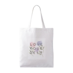 Polyester tas met zachte textuur, speciaal voor sublimatie 280 g/m2 kleur wit gedetailleerde weergave