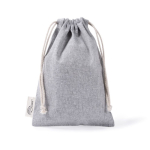 Katoenen en gerecycled polyester tasje met trekkoordsluiting 120 g/m2 kleur grijs eerste weergave