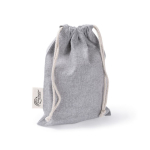 Katoenen en gerecycled polyester tasje met trekkoordsluiting 120 g/m2 kleur grijs tweede weergave