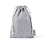 Katoenen en gerecycled polyester tasje met trekkoordsluiting 120 g/m2 kleur grijs derde weergave