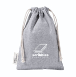 Katoenen en gerecycled polyester tasje met trekkoordsluiting 120 g/m2 kleur grijs vijfde weergave