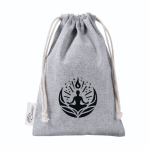 Katoenen en gerecycled polyester tasje met trekkoordsluiting 120 g/m2 kleur grijs zesde weergave