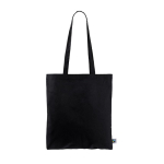 Fairtrade katoenen tas met lange handvatten, tot 6 kg 140 g/m2 kleur zwart eerste weergave