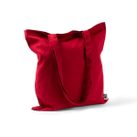Fairtrade katoenen tas met lange handvatten, tot 6 kg 140 g/m2 kleur rood tweede weergave