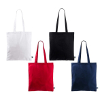Fairtrade katoenen tas met lange handvatten, tot 6 kg 140 g/m2 kleur rood derde weergave
