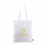Fairtrade katoenen tas met lange handvatten, tot 6 kg 140 g/m2 kleur wit derde weergave