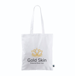 Fairtrade katoenen tas met lange handvatten, tot 6 kg 140 g/m2 kleur wit vierde weergave