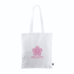 Fairtrade katoenen tas met lange handvatten, tot 6 kg 140 g/m2 kleur wit vijfde weergave