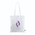 Fairtrade katoenen tas met lange handvatten, tot 6 kg 140 g/m2 kleur wit zesde weergave