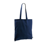Fairtrade katoenen tas met lange handvatten, tot 6 kg 140 g/m2 kleur marineblauw eerste weergave