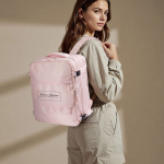 Mochila voor laptop 15'' van polyester, ideaal voor reizen kleur roze vierde weergave