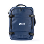 Laptoprugzak van polyester, ideaal voor reizen 16'' kleur blauw met afdrukgebied