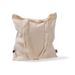 Opvouwbare Fairtrade katoenen tas voor personalisatie 120 g/m2 kleur naturel derde weergave