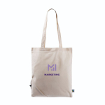 Opvouwbare Fairtrade katoenen tas voor personalisatie 120 g/m2 kleur naturel vijfde weergave