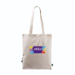 Opvouwbare Fairtrade katoenen tas voor personalisatie 120 g/m2 kleur naturel gedetailleerde weergave
