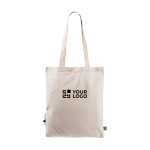 Opvouwbare Fairtrade katoenen tas voor personalisatie 120 g/m2 kleur naturel met afdrukgebied