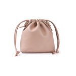 PU toilettas met koordsluiting en optie om als tas te dragen kleur camel eerste weergave