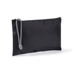 Nylon toilettas met bicolor koord in de ritssluiting 240 g/m2 kleur zwart tweede weergave