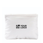 Rechthoekige toilettas van zachte gewatteerde polyester 120 g/m2 kleur wit met afdrukgebied