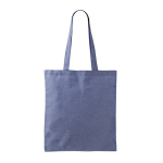 Tote bag van katoen en polyester met lange hengsels 120 g/m2 kleur blauw eerste weergave
