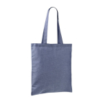 Tote bag van katoen en polyester met lange hengsels 120 g/m2 kleur blauw tweede weergave