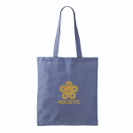 Tote bag van katoen en polyester met lange hengsels 120 g/m2 kleur blauw vierde weergave