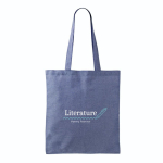 Tote bag van katoen en polyester met lange hengsels 120 g/m2 kleur blauw vijfde weergave
