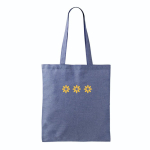 Tote bag van katoen en polyester met lange hengsels 120 g/m2 kleur blauw gedetailleerde weergave 2